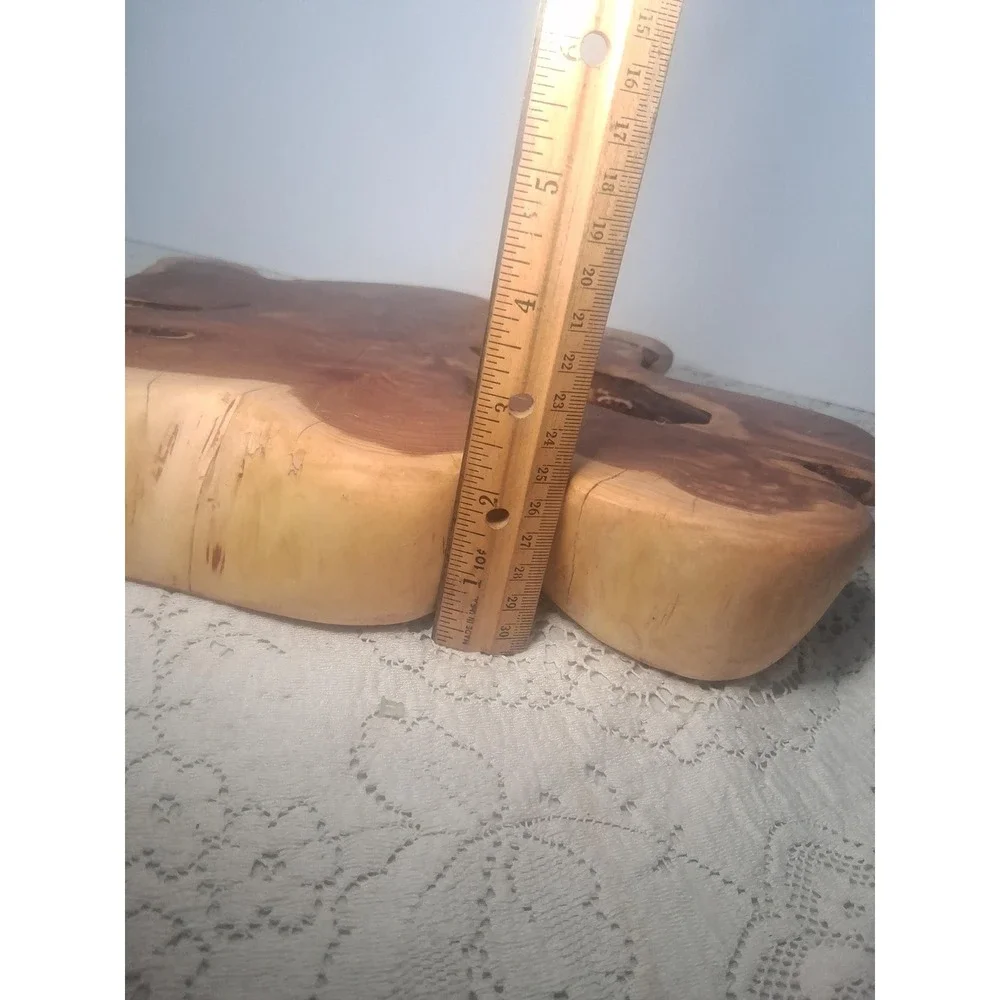 JTC Woodwork Artisan Live Edge Aromatic Red Cedar Serving Board Wood Tray Large